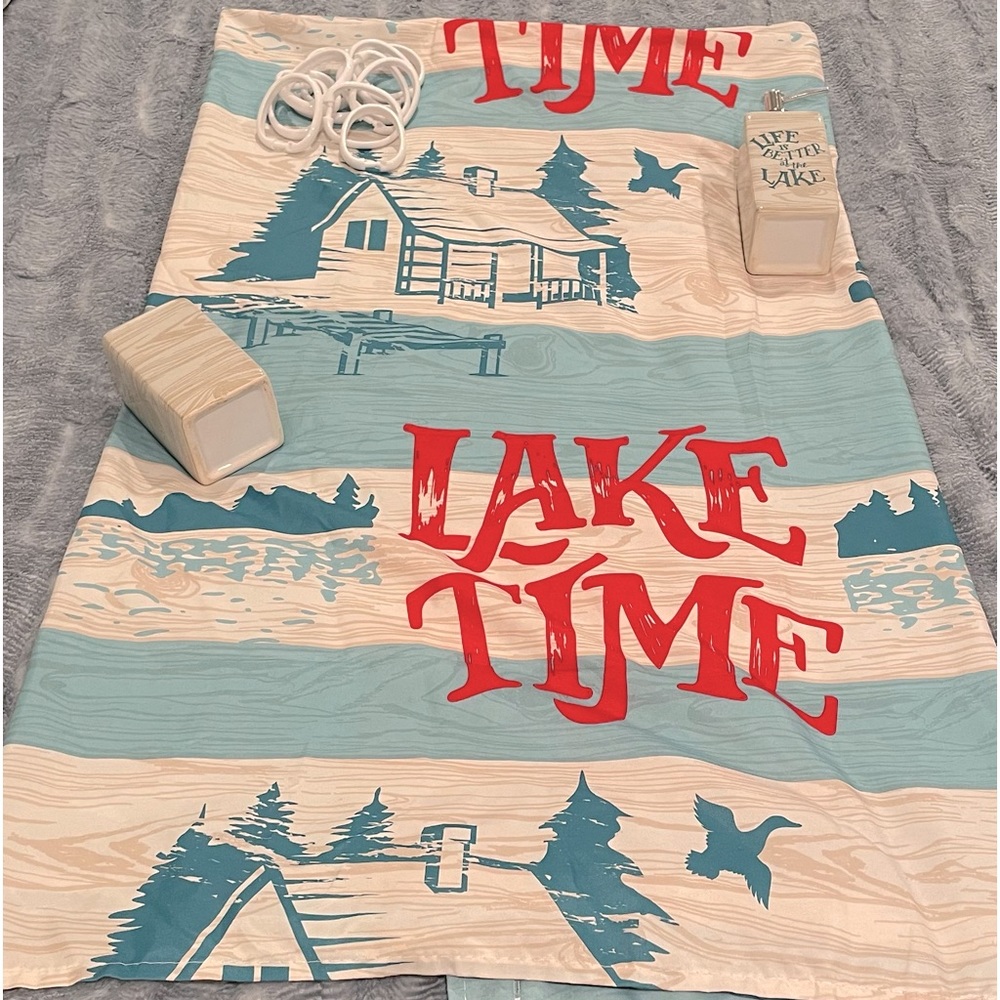 Life is Better at the Lake bathroom decor set